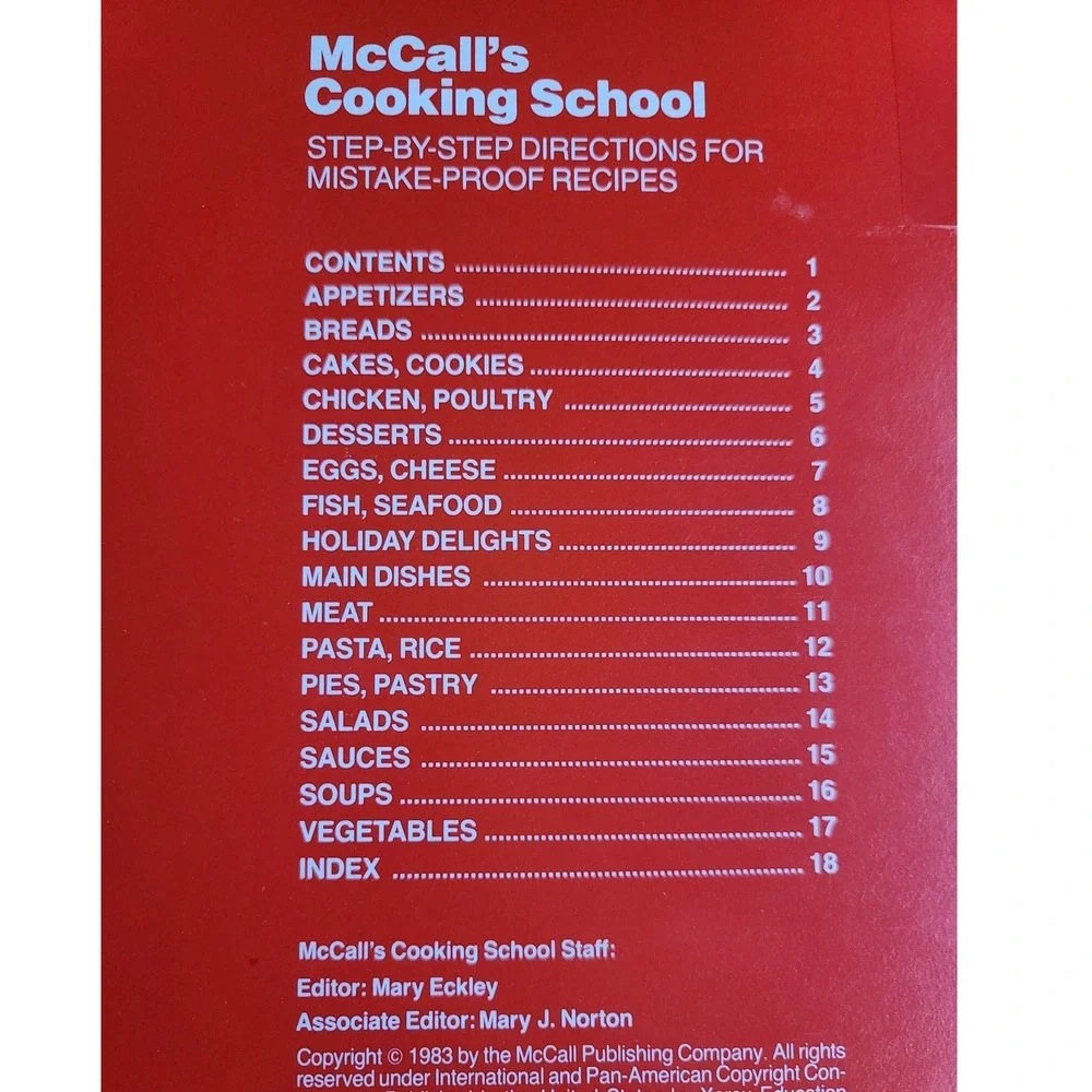 McCalls Cooking School 3-Ring Binder Cookbook‎ #1 Step-by-Step Recipes VIDEO
